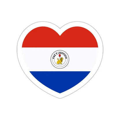 Heart Flag of Paraguay reverse - STICKER Vinyl Die-Cut Decal White Die-Cut 2 Inch - The Sticker Space