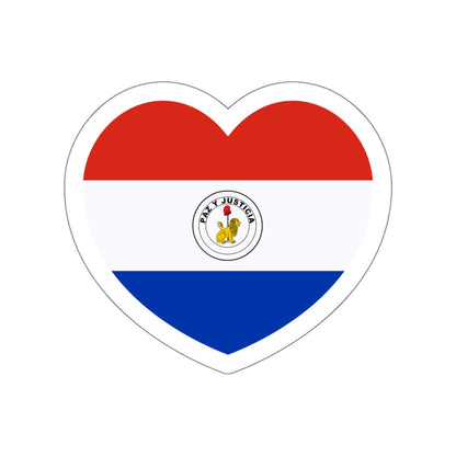 Heart Flag of Paraguay reverse - STICKER Vinyl Die-Cut Decal-White-The Sticker Space