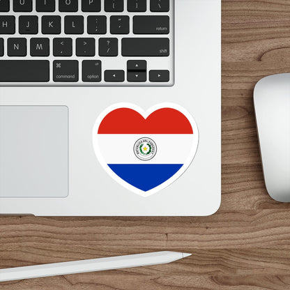 Heart Flag of Paraguay - STICKER Vinyl Die-Cut Decal