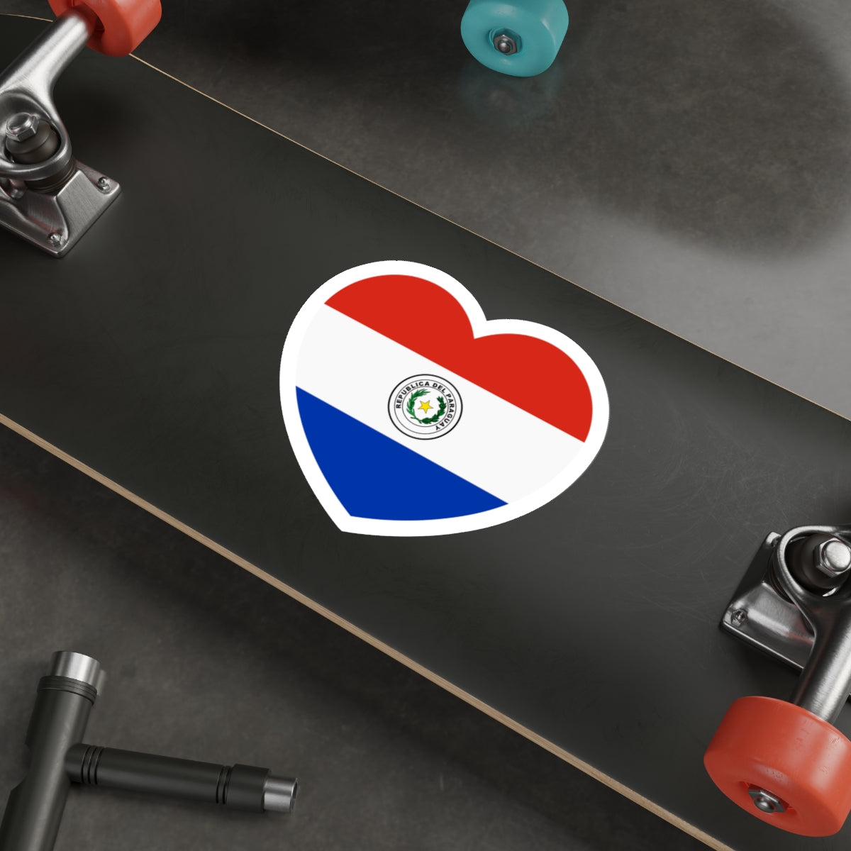 Heart Flag of Paraguay - STICKER Vinyl Die-Cut Decal