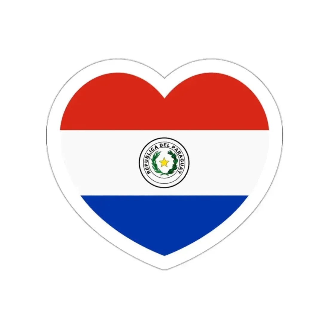 Heart Flag of Paraguay - STICKER Vinyl Die-Cut Decal - The Sticker Space