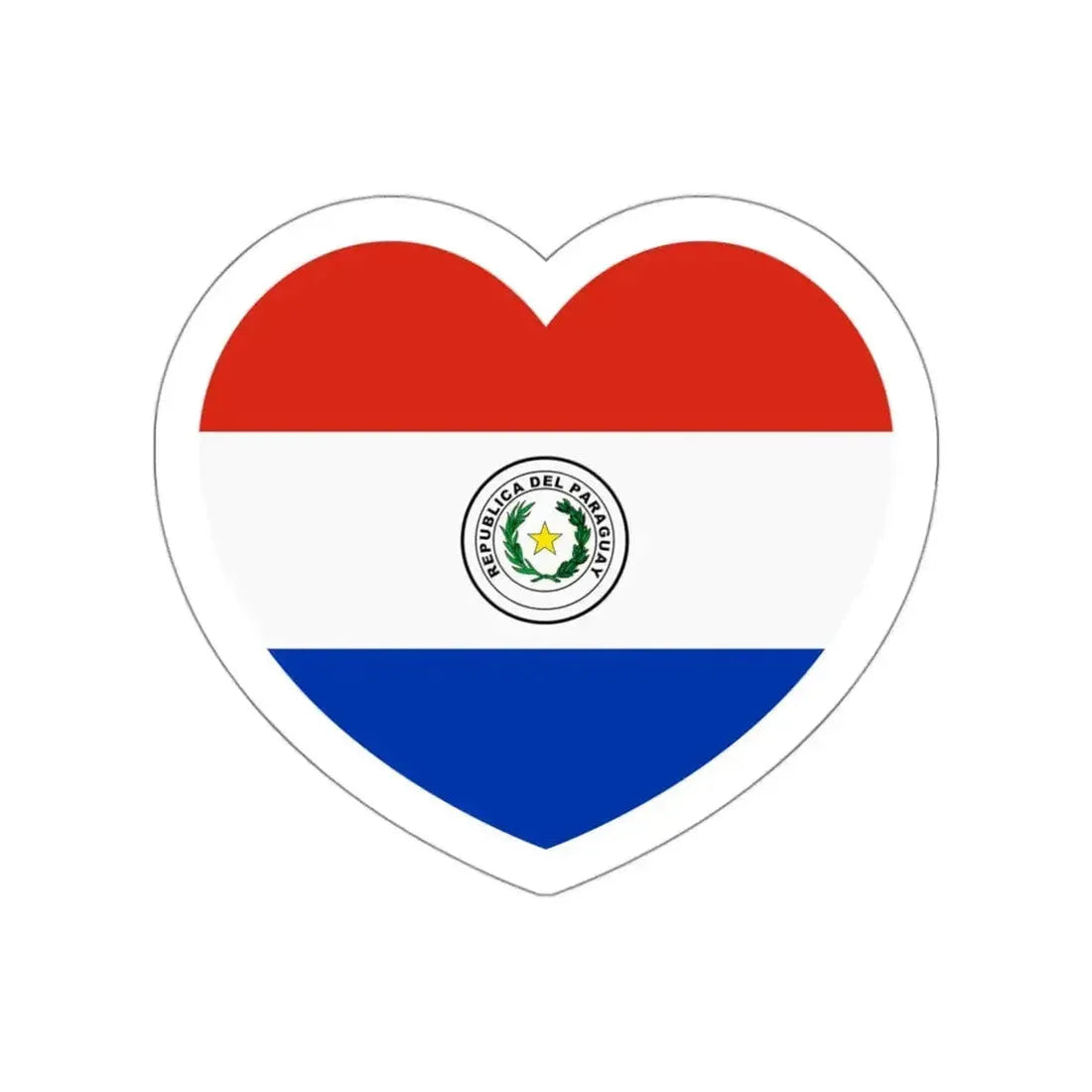 Heart Flag of Paraguay - STICKER Vinyl Die-Cut Decal - The Sticker Space