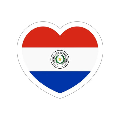 Heart Flag of Paraguay - STICKER Vinyl Die-Cut Decal - The Sticker Space