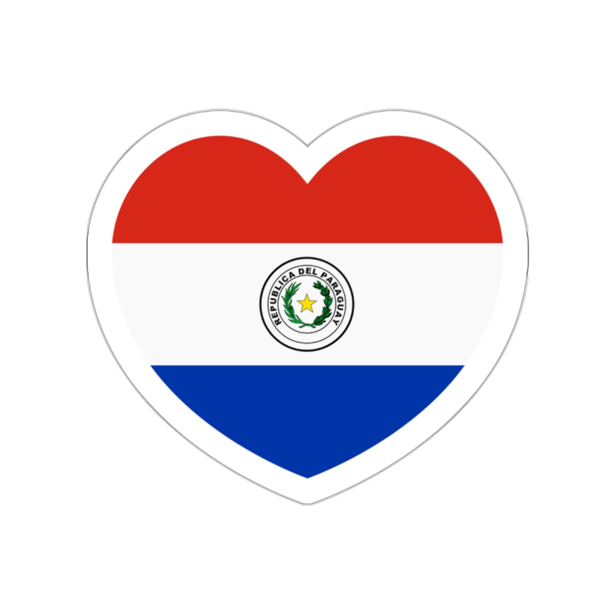 Heart Flag of Paraguay - STICKER Vinyl Die-Cut Decal