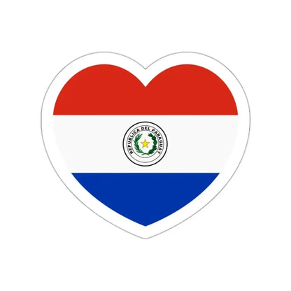 Heart Flag of Paraguay - STICKER Vinyl Die-Cut Decal White Die-Cut 2 Inch - The Sticker Space
