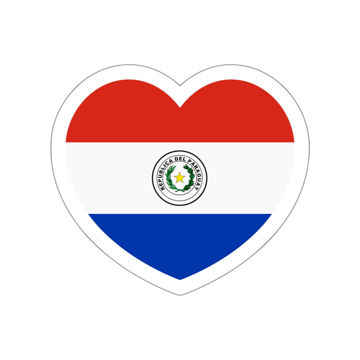 Heart Flag of Paraguay - STICKER Vinyl Die-Cut Decal