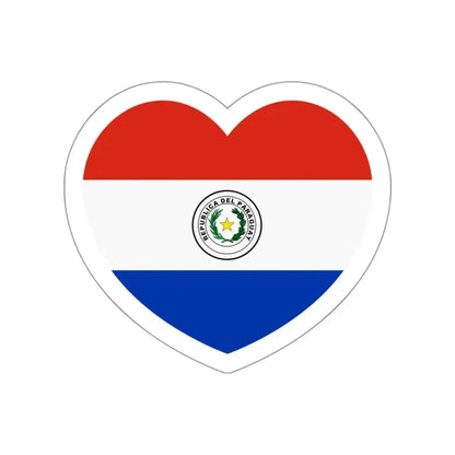 Heart Flag of Paraguay - STICKER Vinyl Die-Cut Decal White Die-Cut 3 Inch - The Sticker Space