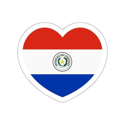Heart Flag of Paraguay - STICKER Vinyl Die-Cut Decal White Die-Cut 5 Inch - The Sticker Space