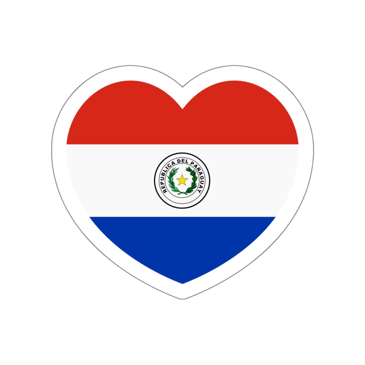 Heart Flag of Paraguay - STICKER Vinyl Die-Cut Decal