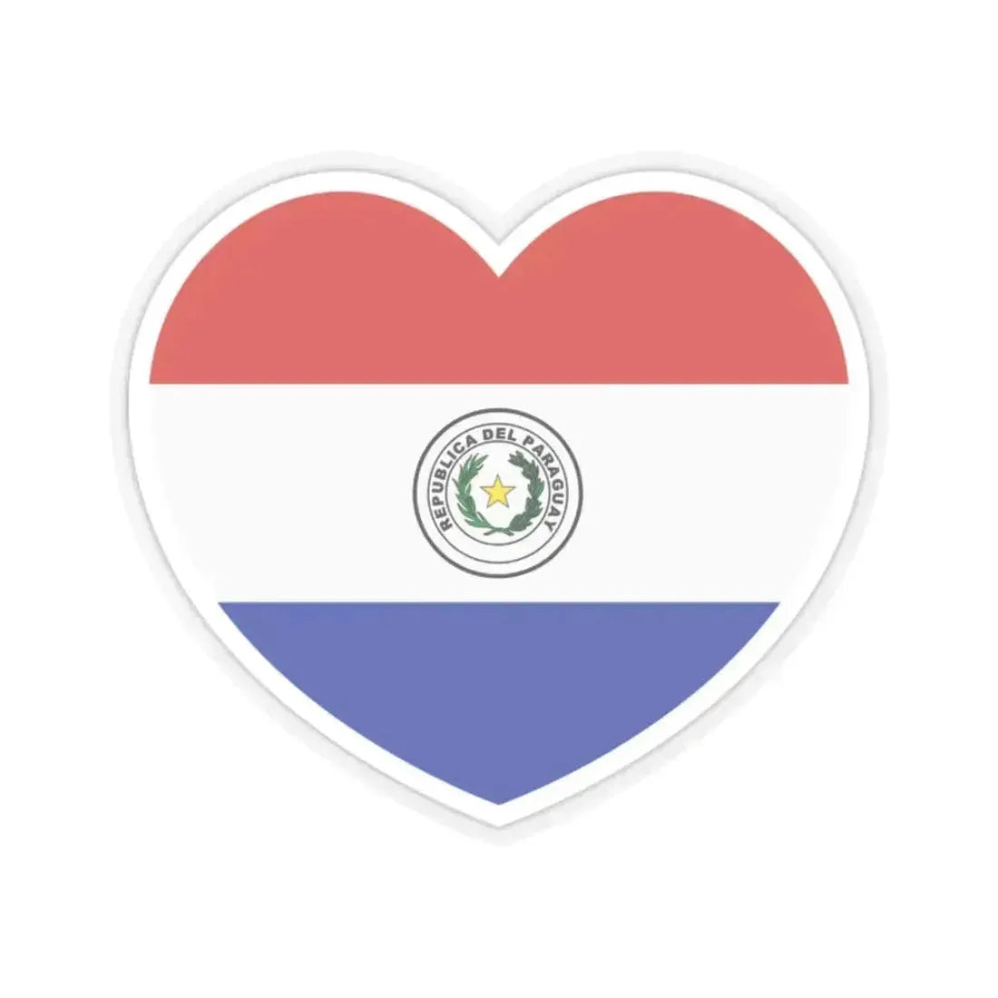 Heart Flag of Paraguay - STICKER Vinyl Kiss-Cut Decal 2 Inch Transparent - The Sticker Space