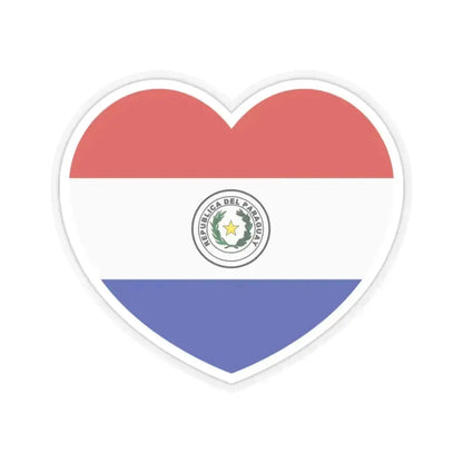 Heart Flag of Paraguay - STICKER Vinyl Kiss-Cut Decal 2 Inch Transparent - The Sticker Space