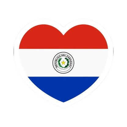 Heart Flag of Paraguay - STICKER Vinyl Kiss-Cut Decal 2 Inch White - The Sticker Space