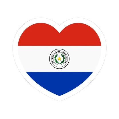Heart Flag of Paraguay - STICKER Vinyl Kiss-Cut Decal 3 Inch White - The Sticker Space