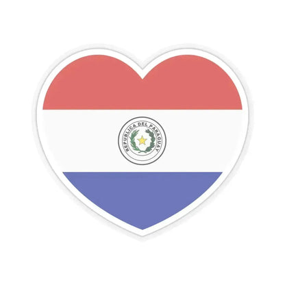 Heart Flag of Paraguay - STICKER Vinyl Kiss-Cut Decal 4 Inch Transparent - The Sticker Space