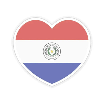 Heart Flag of Paraguay - STICKER Vinyl Kiss-Cut Decal 6 Inch Transparent - The Sticker Space