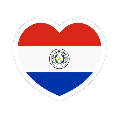Heart Flag of Paraguay - STICKER Vinyl Kiss-Cut Decal 6 Inch White - The Sticker Space