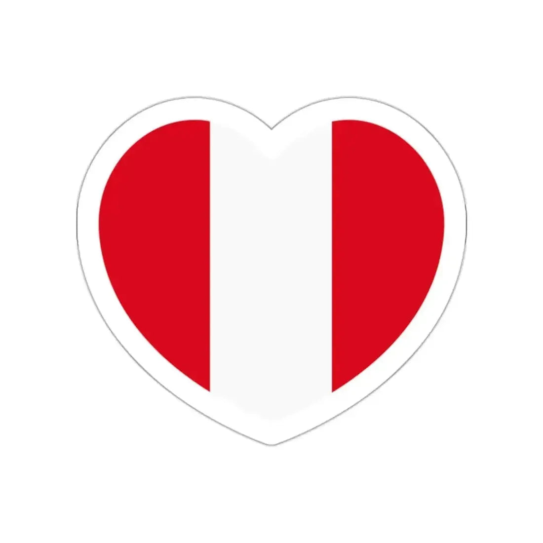 Heart Flag of Peru - STICKER Vinyl Die-Cut Decal - The Sticker Space