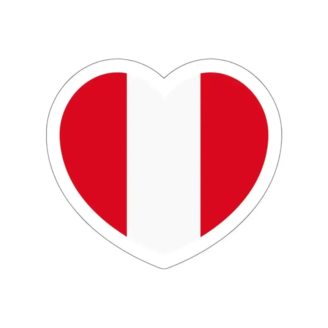 Heart Flag of Peru - STICKER Vinyl Die-Cut Decal - The Sticker Space