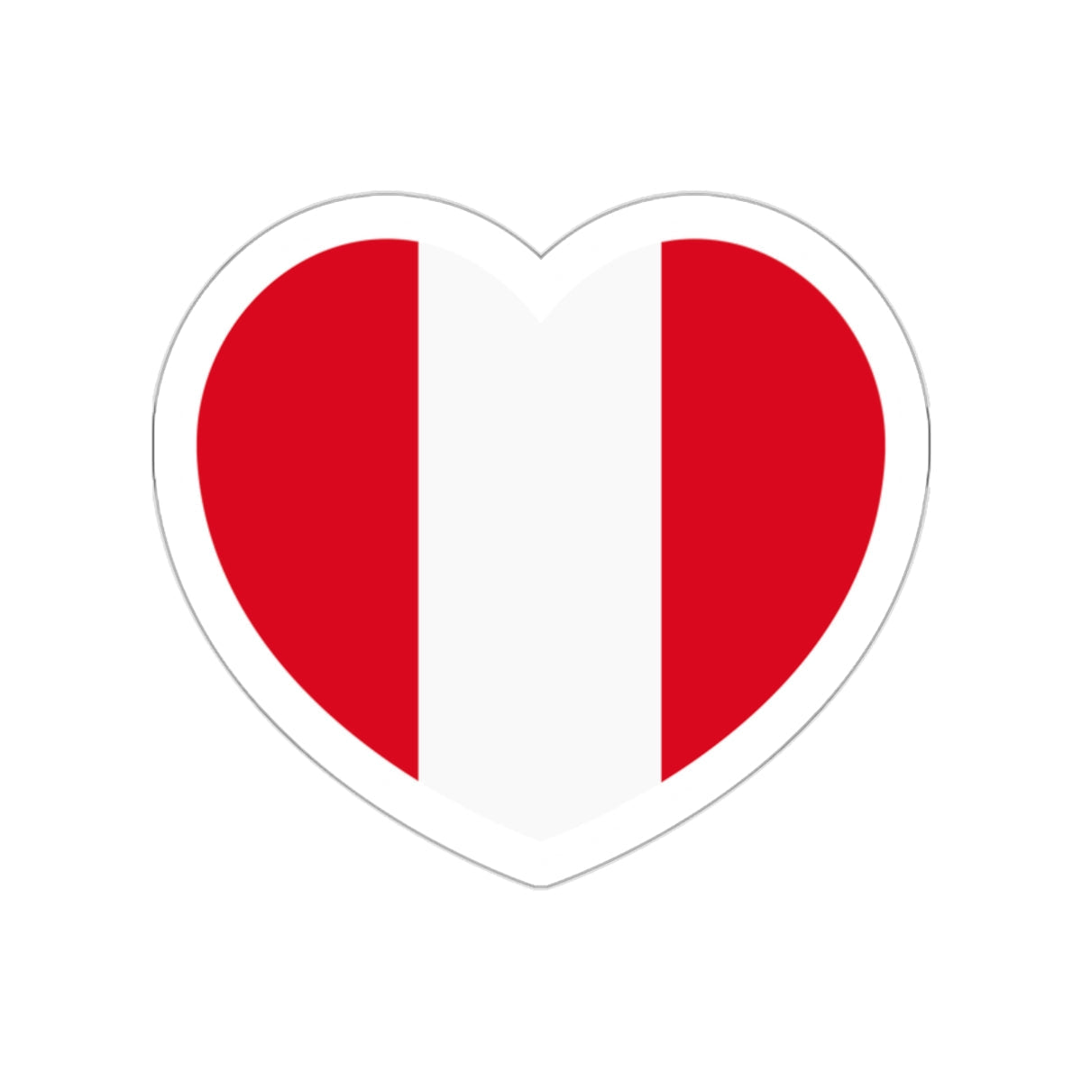 Heart Flag of Peru - STICKER Vinyl Die-Cut Decal-White-Die-Cut-2 Inch-The Sticker Space