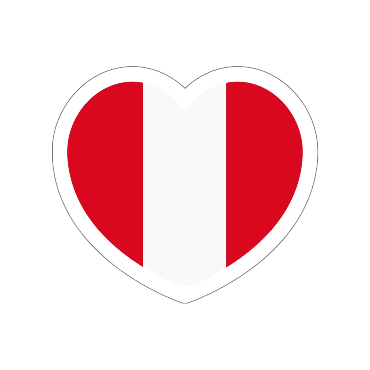 Heart Flag of Peru - STICKER Vinyl Die-Cut Decal-White-Die-Cut-4 Inch-The Sticker Space