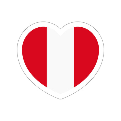 Heart Flag of Peru - STICKER Vinyl Die-Cut Decal-White-Die-Cut-4 Inch-The Sticker Space