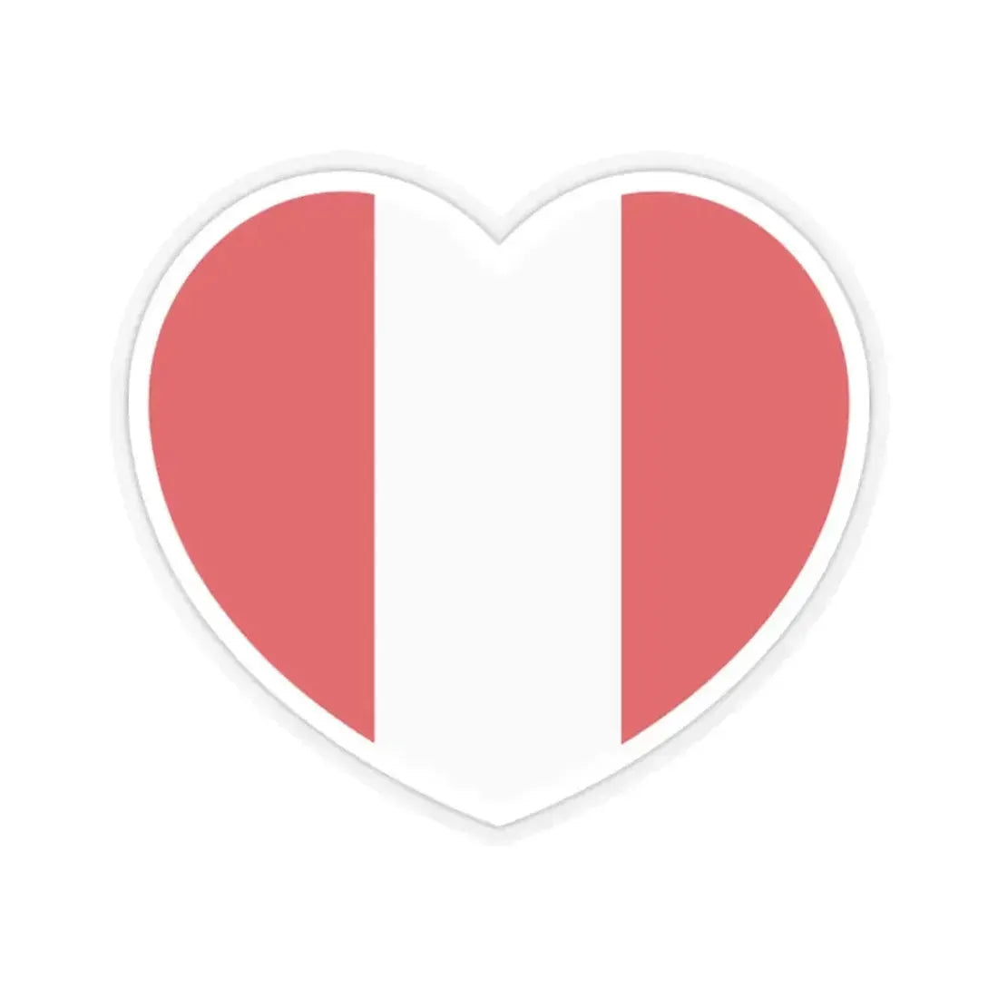 Heart Flag of Peru - STICKER Vinyl Kiss-Cut Decal 2 Inch Transparent - The Sticker Space