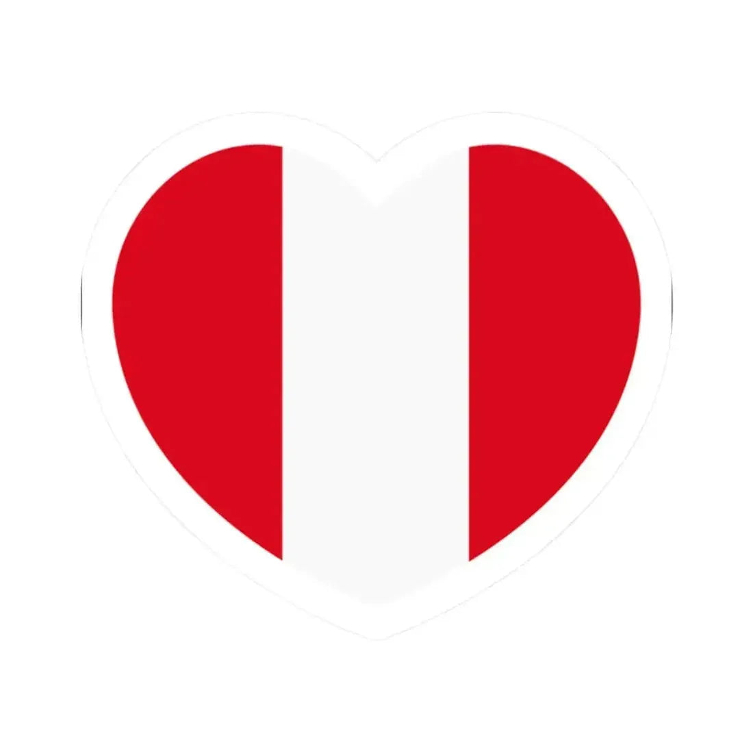 Heart Flag of Peru - STICKER Vinyl Kiss-Cut Decal 2 Inch White - The Sticker Space