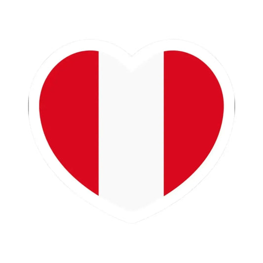 Heart Flag of Peru - STICKER Vinyl Kiss-Cut Decal 2 Inch White - The Sticker Space