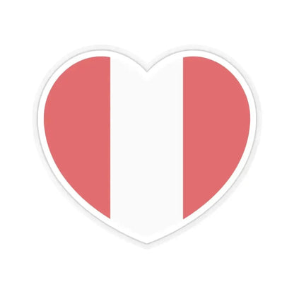 Heart Flag of Peru - STICKER Vinyl Kiss-Cut Decal 3 Inch Transparent - The Sticker Space