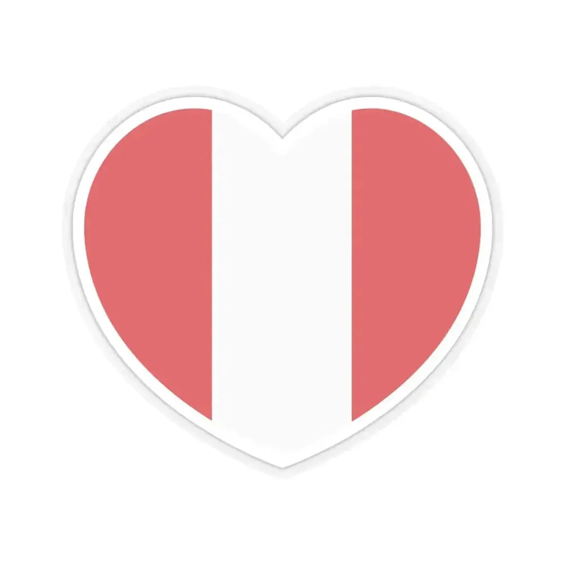 Heart Flag of Peru - STICKER Vinyl Kiss-Cut Decal 4 Inch Transparent - The Sticker Space