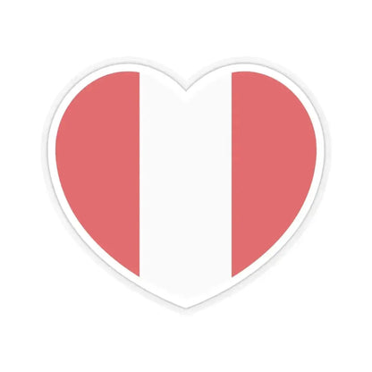 Heart Flag of Peru - STICKER Vinyl Kiss-Cut Decal 4 Inch Transparent - The Sticker Space