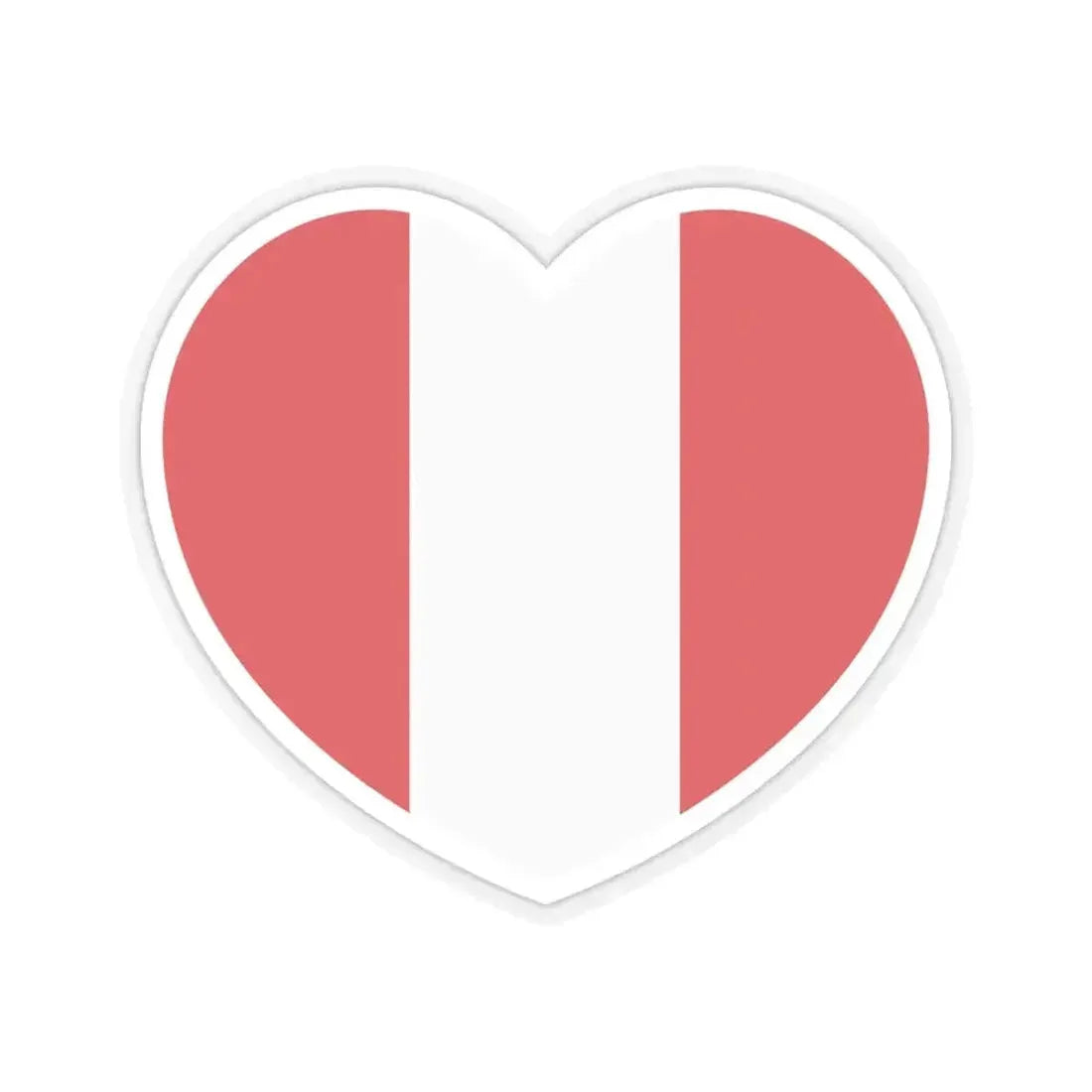 Heart Flag of Peru - STICKER Vinyl Kiss-Cut Decal 6 Inch Transparent - The Sticker Space