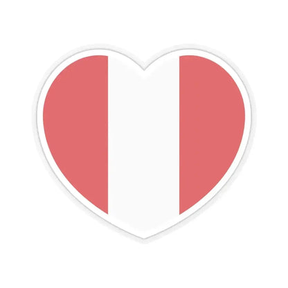 Heart Flag of Peru - STICKER Vinyl Kiss-Cut Decal 6 Inch Transparent - The Sticker Space
