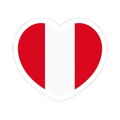 Heart Flag of Peru - STICKER Vinyl Kiss-Cut Decal 6 Inch White - The Sticker Space