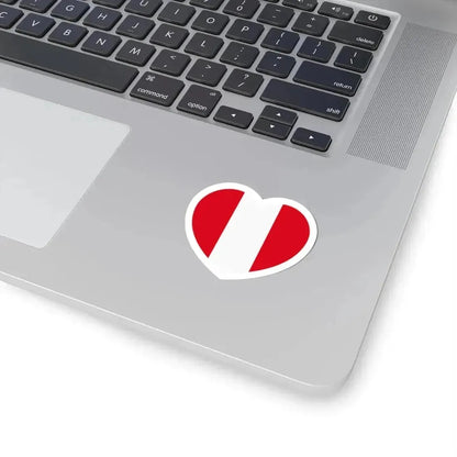 Heart Flag of Peru - STICKER Vinyl Kiss-Cut Decal - The Sticker Space