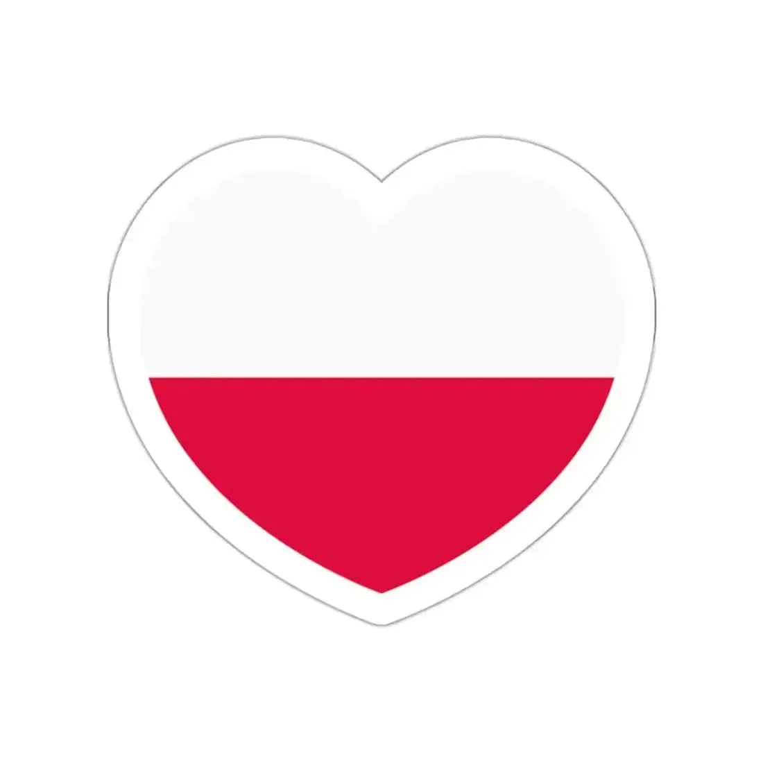 Heart Flag of Poland - STICKER Vinyl Die-Cut Decal - The Sticker Space