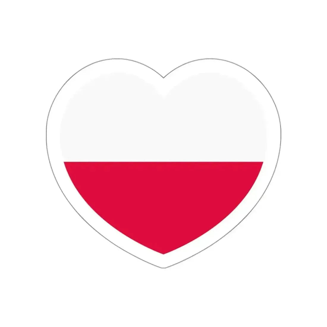 Heart Flag of Poland - STICKER Vinyl Die-Cut Decal - The Sticker Space