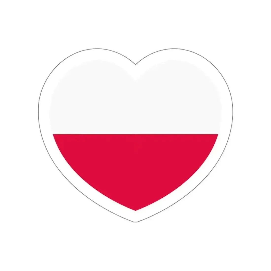 Heart Flag of Poland - STICKER Vinyl Die-Cut Decal - The Sticker Space