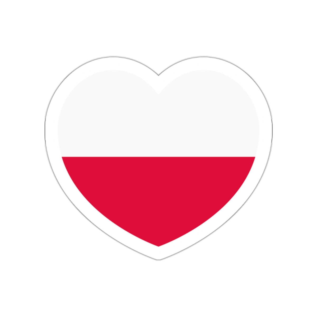 Heart Flag of Poland - STICKER Vinyl Die-Cut Decal-White-Die-Cut-2 Inch-The Sticker Space