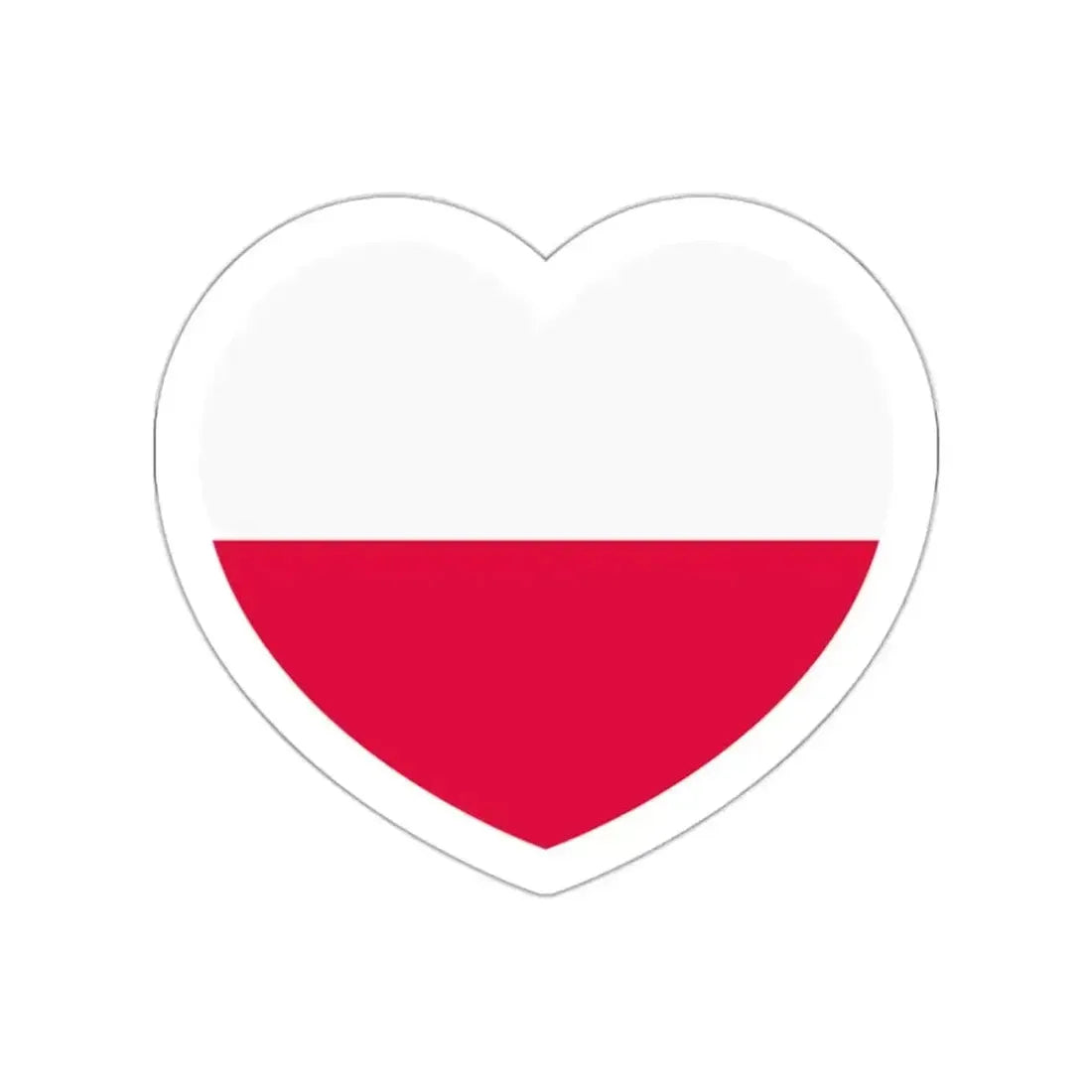 Heart Flag of Poland - STICKER Vinyl Die-Cut Decal White Die-Cut 2 Inch - The Sticker Space