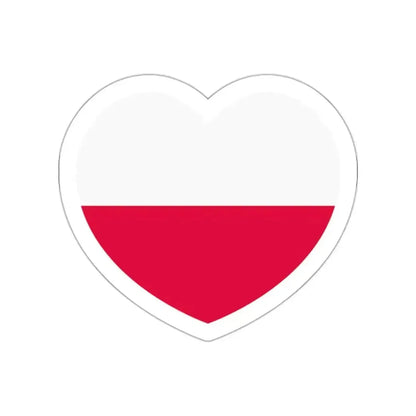 Heart Flag of Poland - STICKER Vinyl Die-Cut Decal White Die-Cut 2 Inch - The Sticker Space