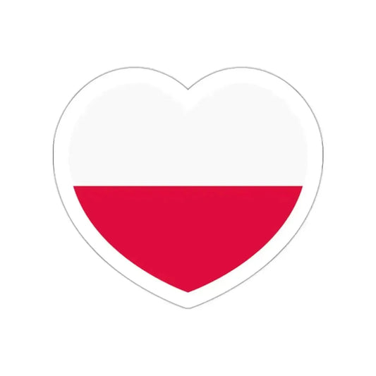 Heart Flag of Poland - STICKER Vinyl Die-Cut Decal White Die-Cut 2 Inch - The Sticker Space