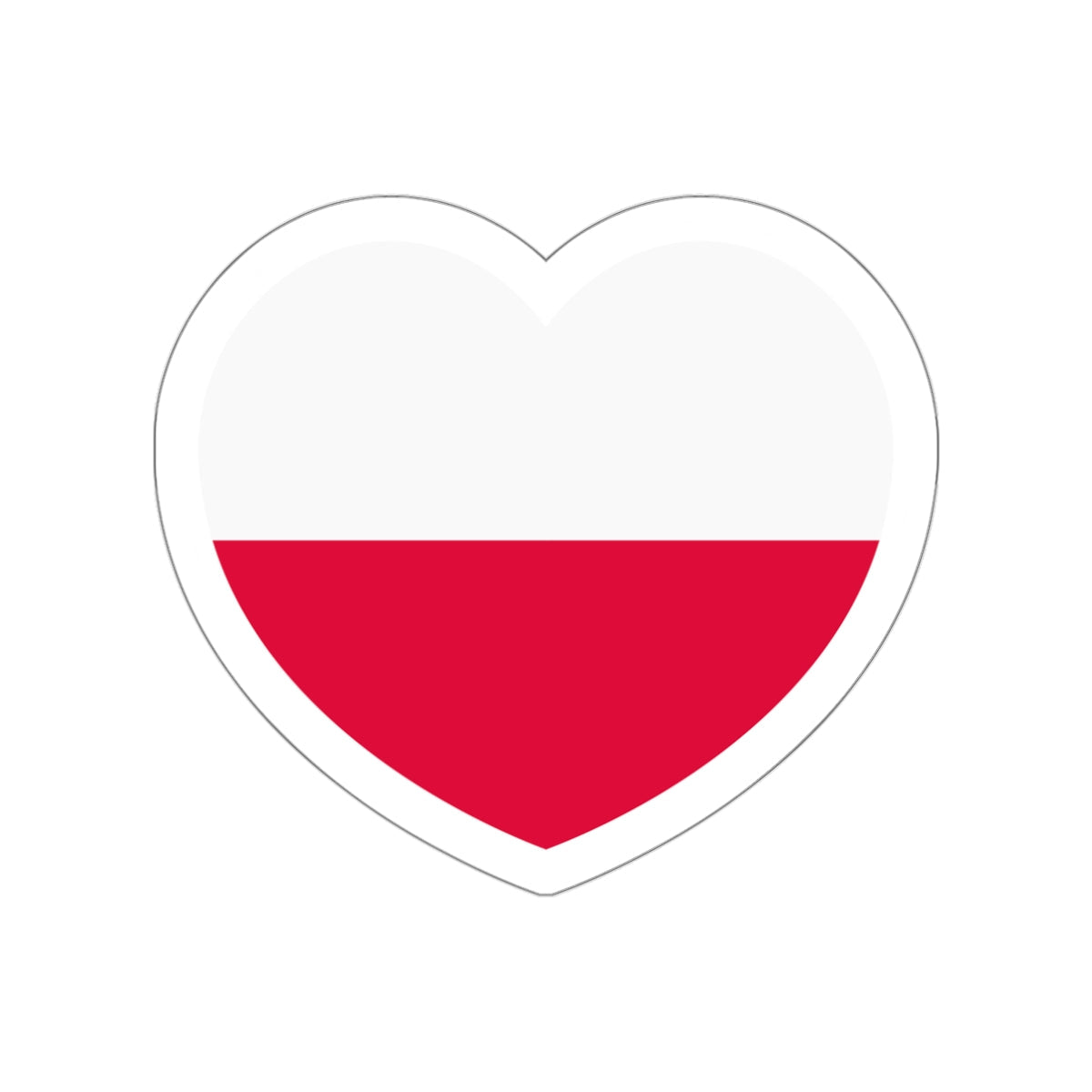 Heart Flag of Poland - STICKER Vinyl Die-Cut Decal-White-Die-Cut-3 Inch-The Sticker Space