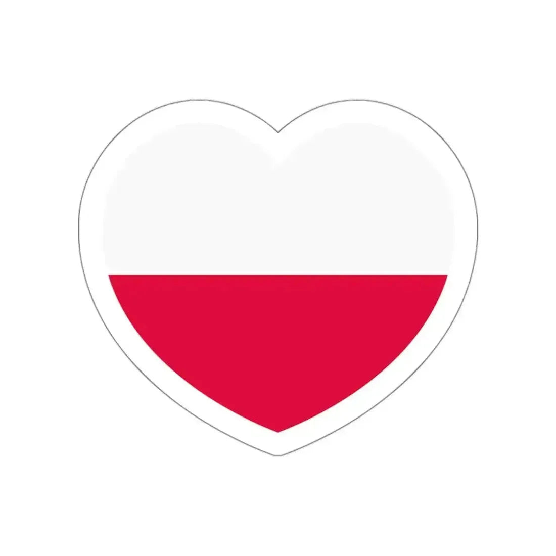 Heart Flag of Poland - STICKER Vinyl Die-Cut Decal White Die-Cut 3 Inch - The Sticker Space