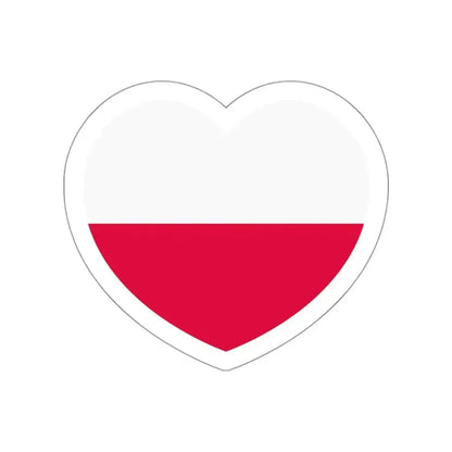 Heart Flag of Poland - STICKER Vinyl Die-Cut Decal White Die-Cut 3 Inch - The Sticker Space