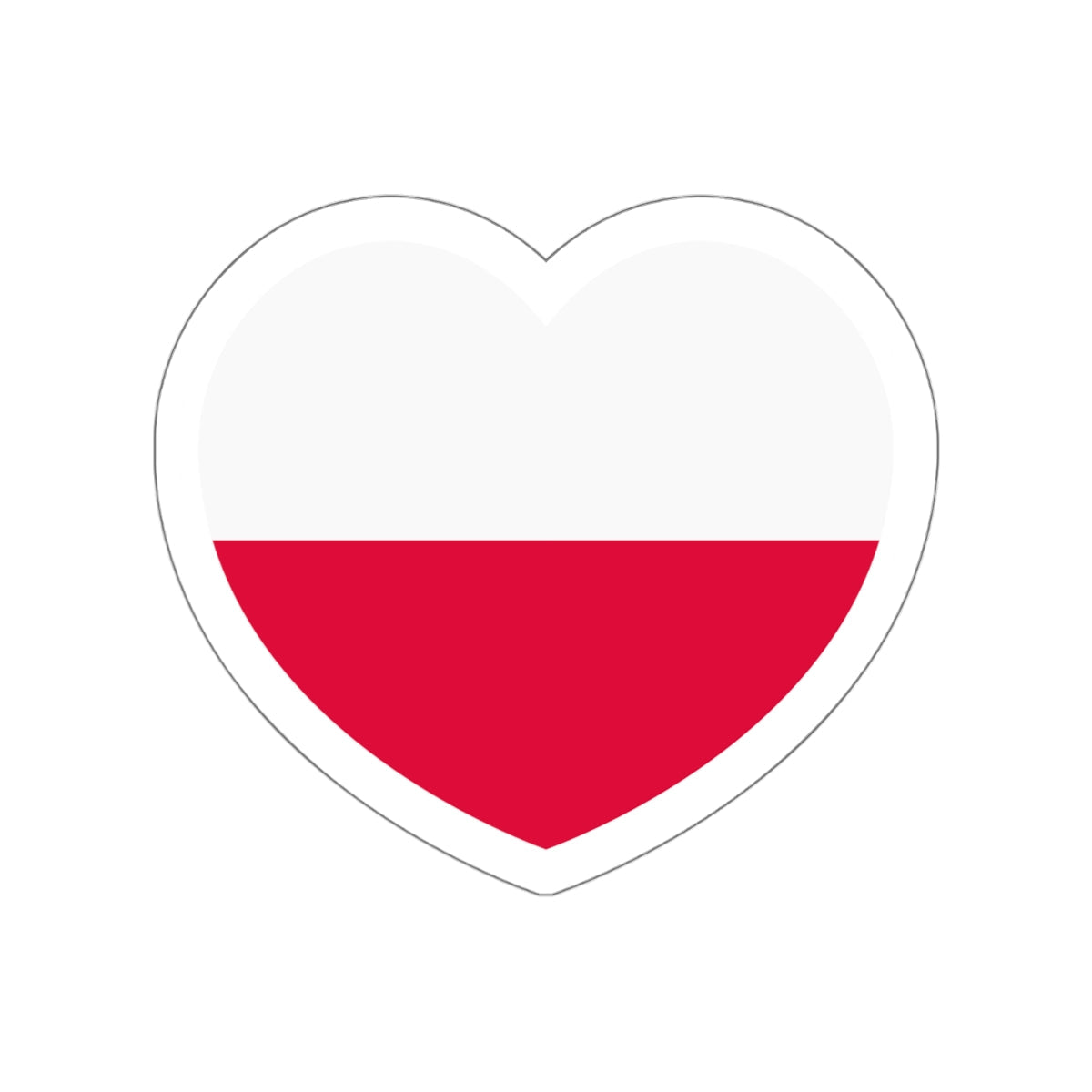 Heart Flag of Poland - STICKER Vinyl Die-Cut Decal-White-Die-Cut-4 Inch-The Sticker Space