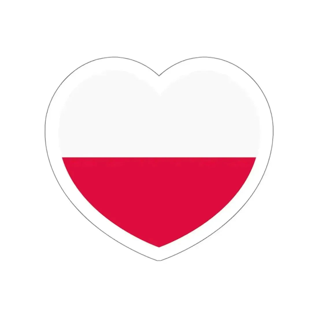 Heart Flag of Poland - STICKER Vinyl Die-Cut Decal White Die-Cut 5 Inch - The Sticker Space