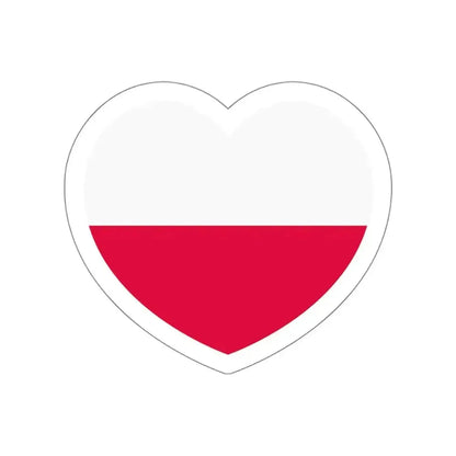 Heart Flag of Poland - STICKER Vinyl Die-Cut Decal White Die-Cut 5 Inch - The Sticker Space
