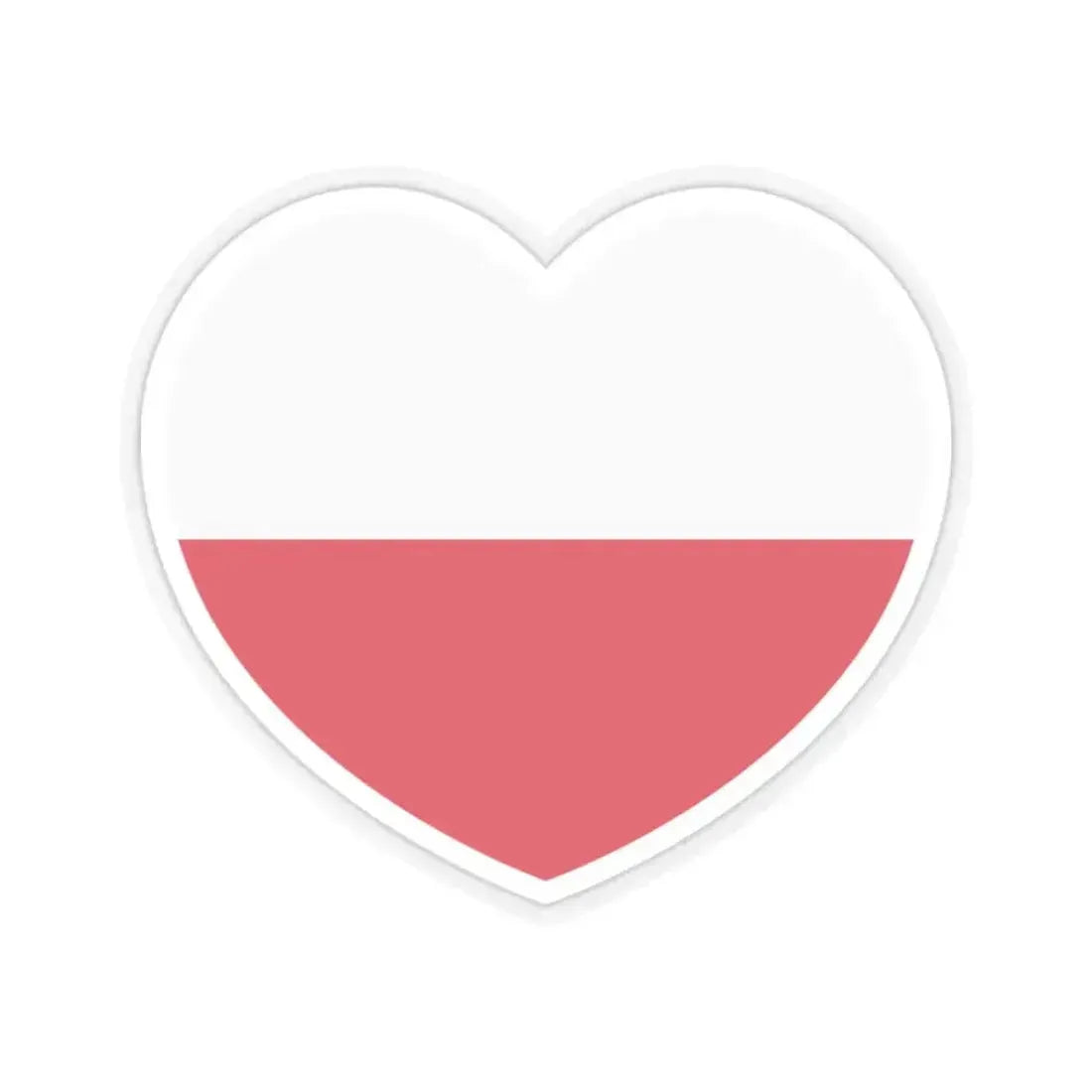Heart Flag of Poland - STICKER Vinyl Kiss-Cut Decal 2 Inch Transparent - The Sticker Space