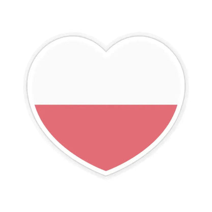 Heart Flag of Poland - STICKER Vinyl Kiss-Cut Decal 2 Inch Transparent - The Sticker Space